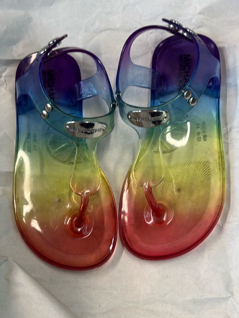 Michael Kors Multicolor Gradient Jelly Thong Sandals